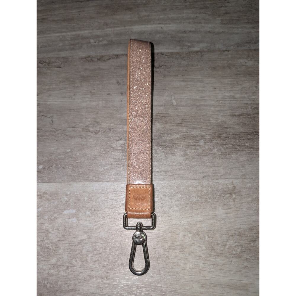 Consuela Glitter Wrist Strap - Rose Gold and Tan - Picture 2 of 2